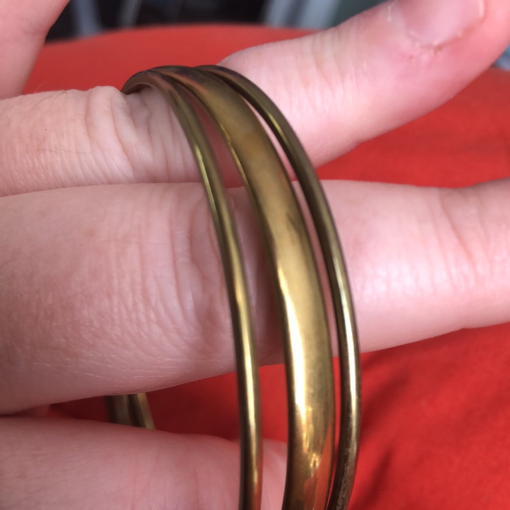 Set Of Three (3) Vintage Brasstone Metal Bangels - image 6